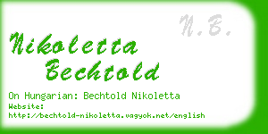 nikoletta bechtold business card